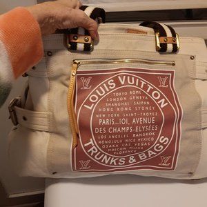 Louis Vuitton Globe Shopper Red Cabas GM Large Tote Handbag  VI1015